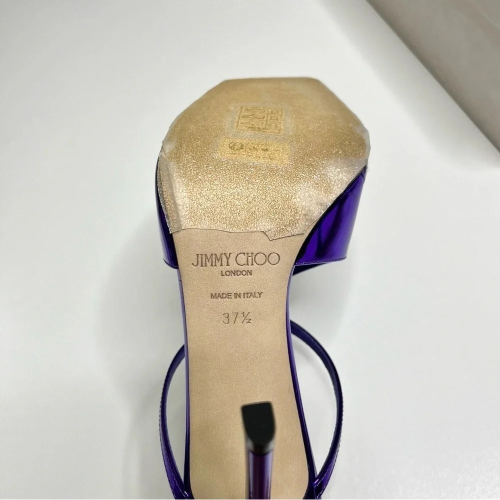 Jimmy Choo Anise purple Liquid Metal heels size 37.5 - Picture 9 of 13